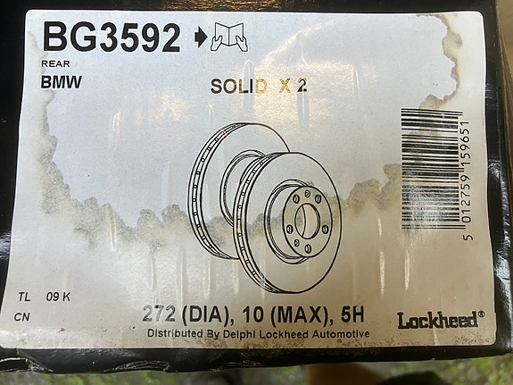 BMW Z3 Takajarrulevyt 272mm Delphi 96-02