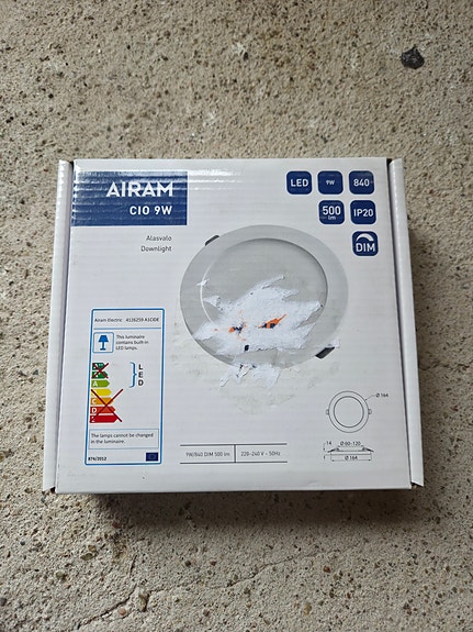 Airam CIO 9W LED-alasvaloja 5kpl