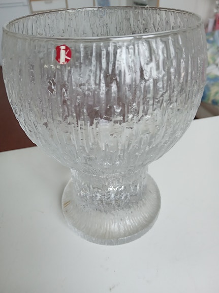 Iittala lasimalja jalallinen kirkas