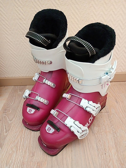 Salomon T1/3 lasten laskettelumonot koko 17.5 punavalkoinen