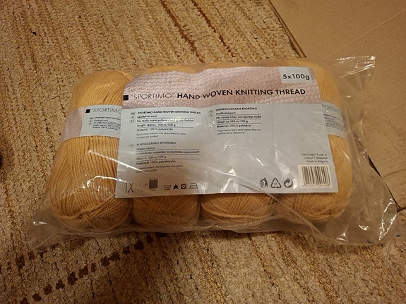Portamo käsinkudontaan neulelanka 4 x 100 g beige