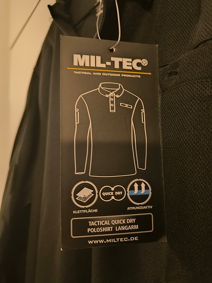 Laadukas uusi MIL-TEC pitkähihainen musta paita