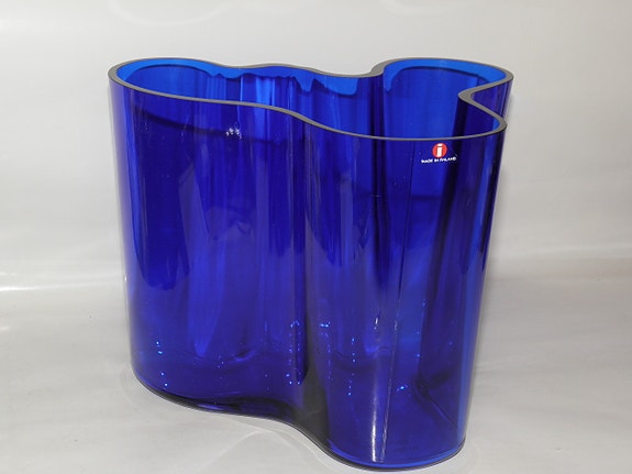 Iittala Aalto SAVOY maljakko koboltinsininen, signeerattu + numeroitu