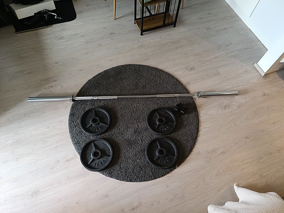 Gymstick Training Bar 20 kg levytanko + 4 x 10 kg levypainot