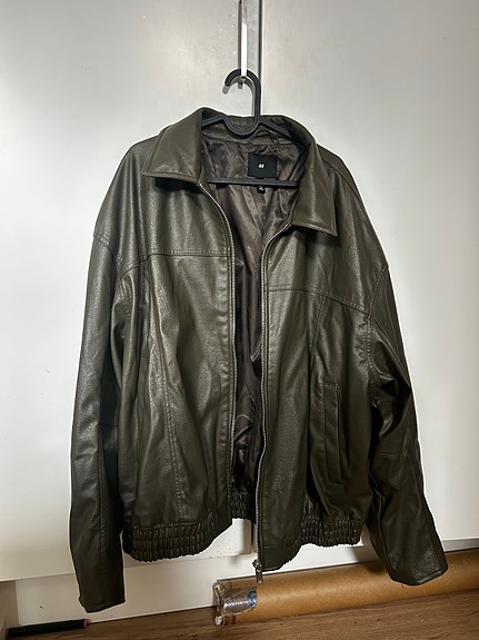 H&M nahkatakki XL vihreä