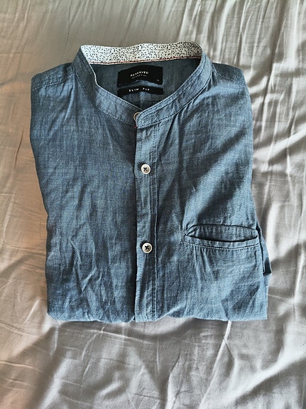 Reserved slim fit miesten paita M sininen puuvilla