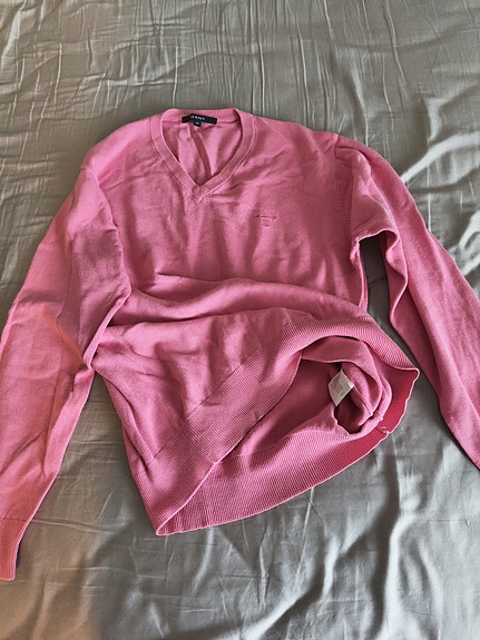 Gant V-aukoinen miesten neule M pinkki puuvilla