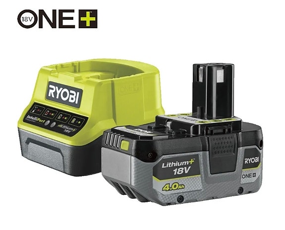 Ryobi One+ 18V akku ja laturi