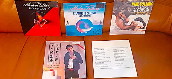Single-levyjä Modern Talking Phil Collins Tomas Ledin Unit 6