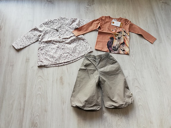 Uusi Hust & Claire paita (Ovh 34,95€), Newbie takki, PdL housut 92cm
