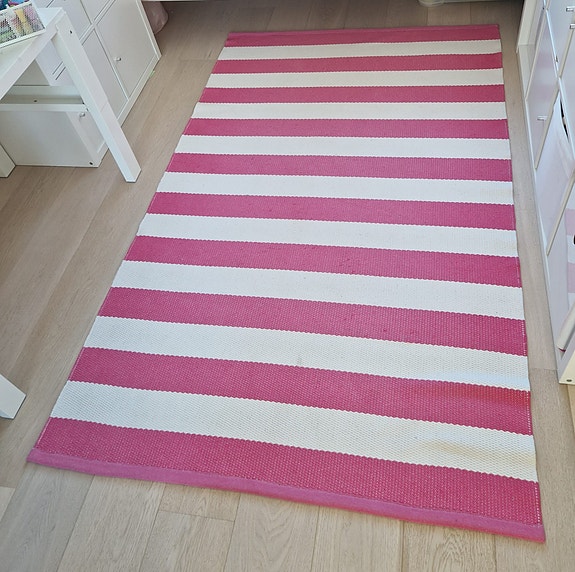 Puuvillamatto Asko Tornio pinkki-valkoinen