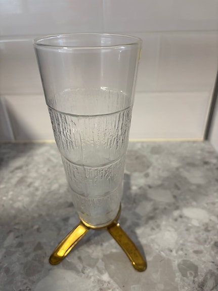 Iittala juomalasi sarvijalkaisella telineellä
