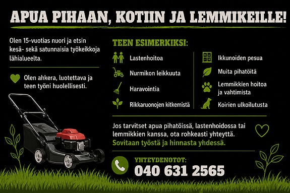 Pihan, kodin ja lemmikkien hoitopalvelut