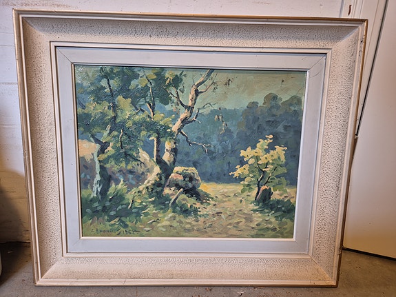 S. B. Muranen öljymaalaus maisema kehystetty