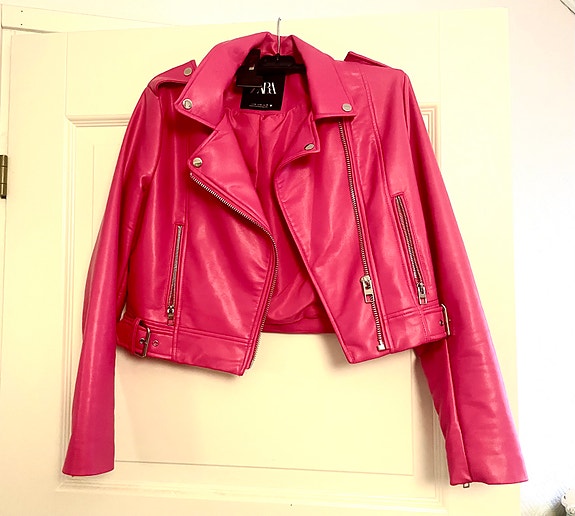 Pinkki biker takki koko M