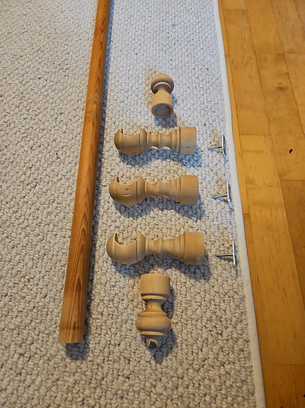 Puinen verhotanko 251 cm
