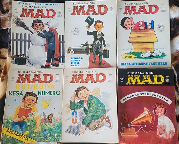 Suomalainen MAD -lehtiä vuosilta 1970 - 1972