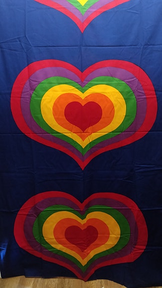 Rainbow Heart retro Tampella vintage kangas