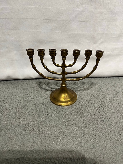 Vintage Menorah kynttelikkö, messinkiä