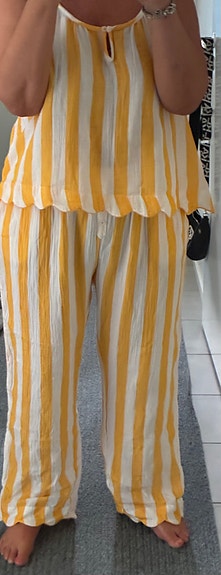 Primark pyjama keltainen-valkoinen naisten