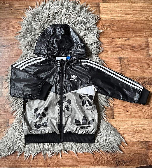 Adidas Mini Rodini musta tuulitakki, koko 86