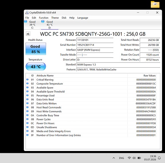 256Gb WD SN730 PCIe 3.0 x4 M.2 NVMe sisäinen SSD-kiintolevy
