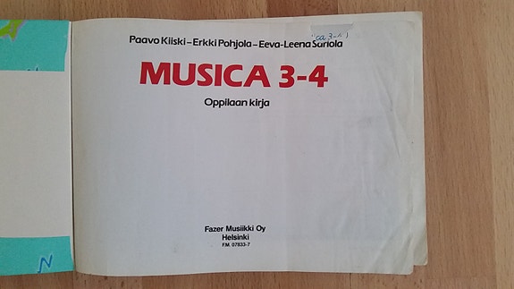 Musica 3-4 oppilaan kirja Fazer Musiikki Oy