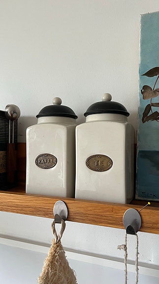 Keraaminen kahviporkki ja teepurkki (40-luku?)