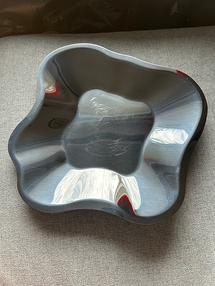 Iittala Aalto hopeanvärinen teräsvati