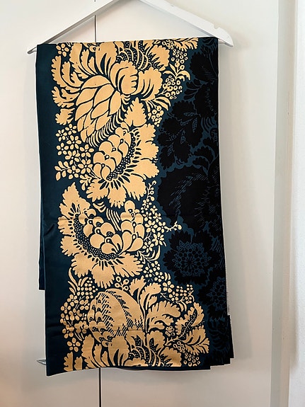 Marimekko ananas verhot –kulta/tummansinivihreät