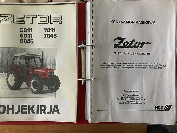 Zetor traktoreiden korjaamokäsikirja ja ohjekirja suomenkielisenä