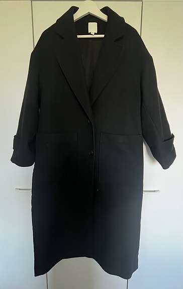 H&M HM pitkä upea villakangastakki takki XS S M