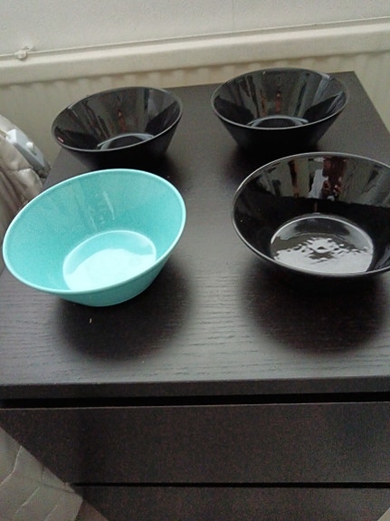 Iittala Teema kulhot musta ja turkoosi