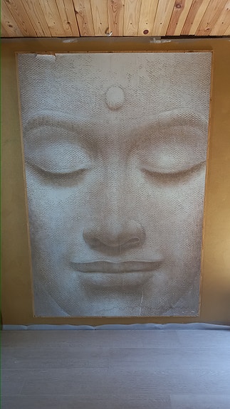 buddha taulu 178x120 vaneriin kiinnitetty