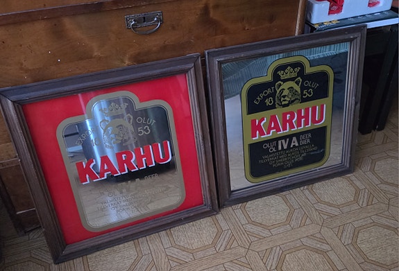 Karhu olutmainos taulut 2 kpl