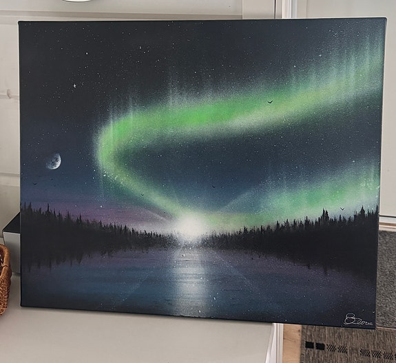 Tero Kivelän revontulimaalaus