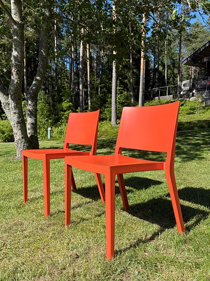 Kartell Lizz Mat Chair, oranssi, 2 kpl