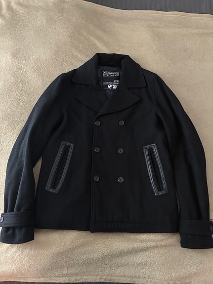 Musta Peacoat-villatakki M