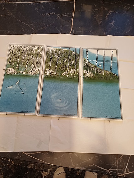 Arabia seinälaatta triptyykki