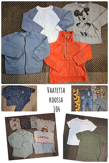Lasten vaatetta koossa 104 (hinnat kuvissa tai kaikki yht. 25€)