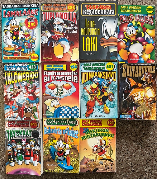 Aku Ankka taskukirja -sarja, 11 kirjaa