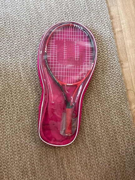 Lasten Wilson tennismaila ja pinkki mailalaukku