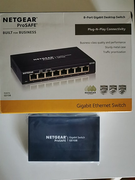 Uusi Netgear ProSafe GS108 Gigabit Ethernet -kytkin 8-porttinen