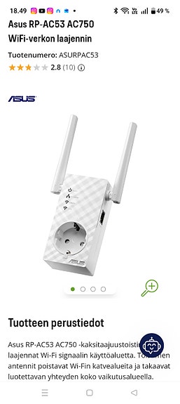 Wi-fi verkon laajennin.