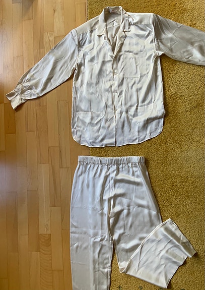 Vintage silkkipyjama / silkki pyjama / silkki oloasu, 100% silkki, 38/M, UUSI