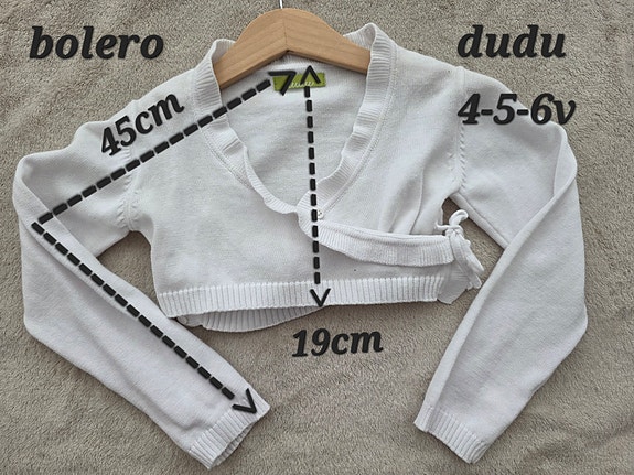Bolero 98cm, dudu, valkoinen, kuin uusi!