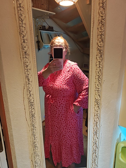 Ihana sydän mekko. XL, pinkki