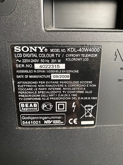 Sony KDL-40W4000 LCD-televisio 40" musta