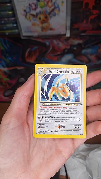 Pokemon Light Dragonite vintage-kortti
