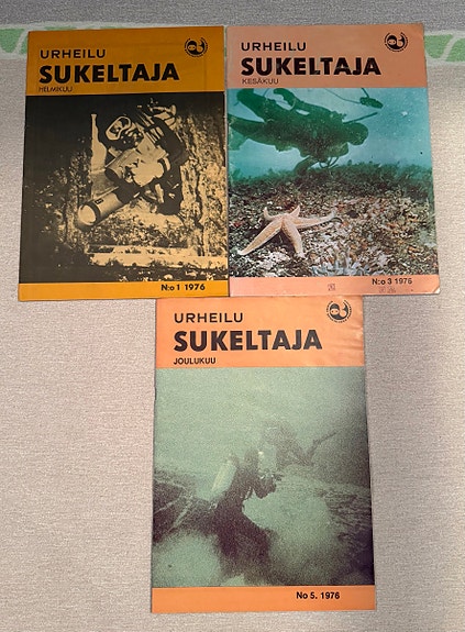 Urheilusukeltaja -lehtiä v. 1976